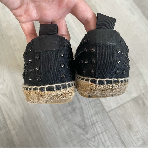 Saint Laurent Studded Canvas Espadrilles - Picture 10 of 12